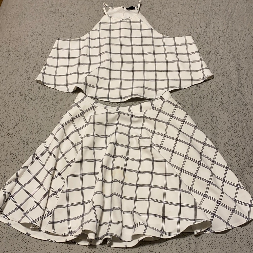 Revolve Black & White Skirt Set